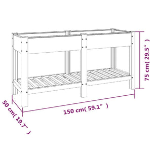 vidaXL Garden Raised Bed with Shelf Grey 150x50x75 cm WPC