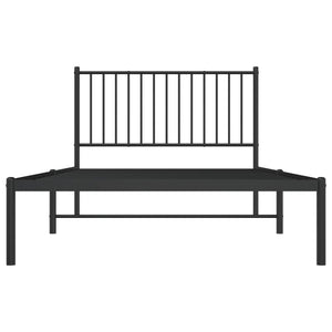 vidaXL Metal Bed Frame without Mattress with Headboard Black 107x203cm