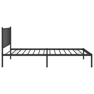 vidaXL Metal Bed Frame without Mattress with Headboard Black 107x203cm