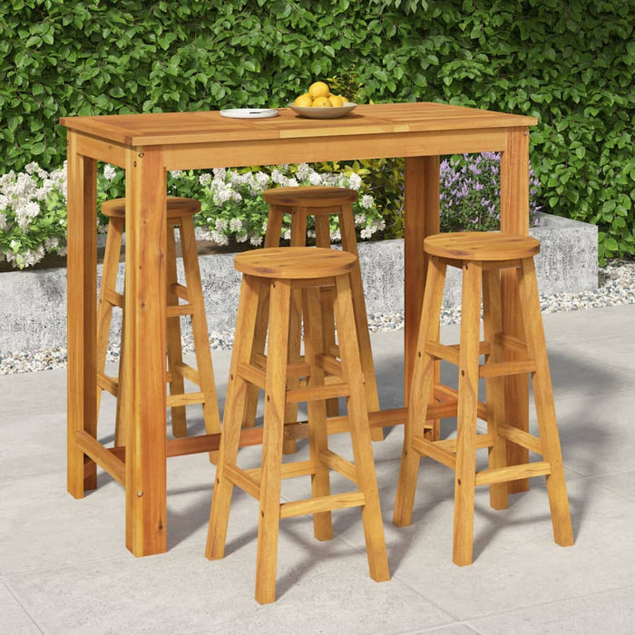 vidaXL 5 Piece Garden Bar Set Solid Wood  Acacia