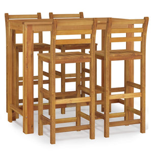 vidaXL 5 Piece Garden Bar Set Solid Wood  Acacia