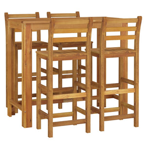 vidaXL 5 Piece Garden Bar Set Solid Wood  Acacia