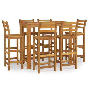 vidaXL 7 Piece Garden Bar Set Solid Wood  Acacia