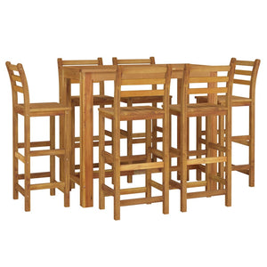 vidaXL 7 Piece Garden Bar Set Solid Wood  Acacia