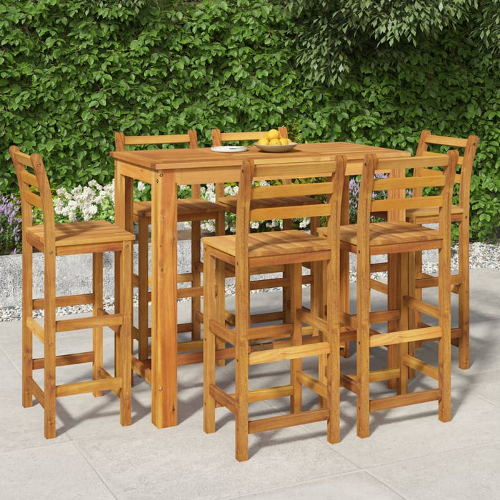 vidaXL 7 Piece Garden Bar Set Solid Wood  Acacia