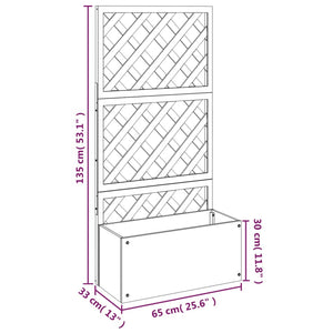 vidaXL Trellis Planters 2 pcs Grey 65x33x135 cm WPC