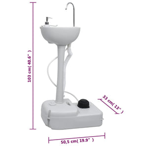 vidaXL Portable Camping Toilet and Handwash Stand Set