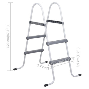 vidaXL Pool Ladder Grey 84 cm Steel