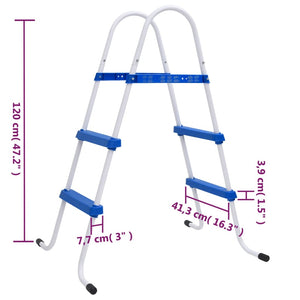 vidaXL Pool Ladder Blue and White 84 cm Steel