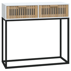 vidaXL Console Table White 80x30x75 cm Engineered Wood and Iron