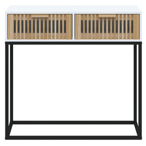 vidaXL Console Table White 80x30x75 cm Engineered Wood and Iron