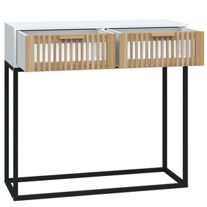 vidaXL Console Table White 80x30x75 cm Engineered Wood and Iron