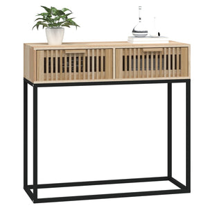 vidaXL Console Table 80x30x75 cm Engineered Wood and Iron