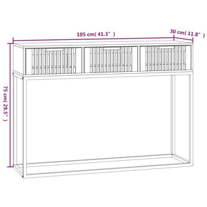 vidaXL Console Table White 105x30x75 cm Engineered Wood and Iron