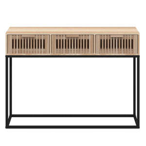 vidaXL Console Table 105x30x75 cm Engineered Wood and Iron