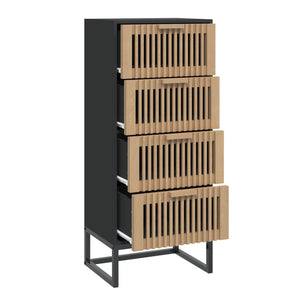 vidaXL Highboard Black 40x30x95 cm Engineered Wood