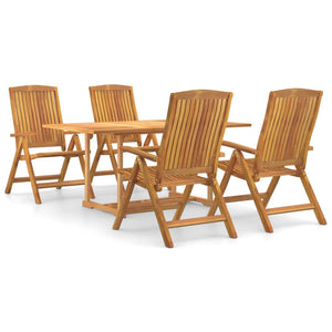 vidaXL 5 Piece Garden Dining Set Solid Wood Teak