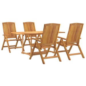 vidaXL 5 Piece Garden Dining Set Solid Wood Teak