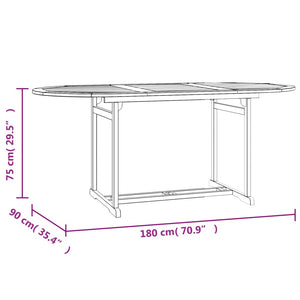 vidaXL 7 Piece Garden Dining Set Solid Wood Teak