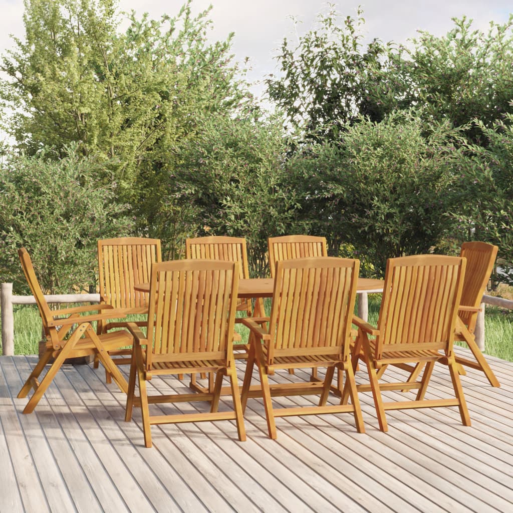 vidaXL 9 Piece Garden Dining Set Solid Wood Teak