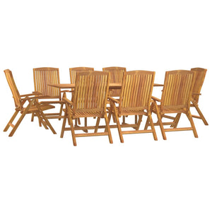 vidaXL 9 Piece Garden Dining Set Solid Wood Teak