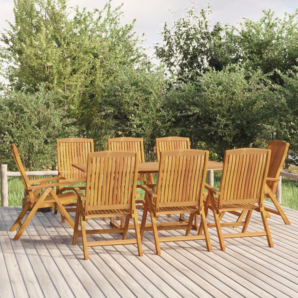 vidaXL 9 Piece Garden Dining Set Solid Wood Teak