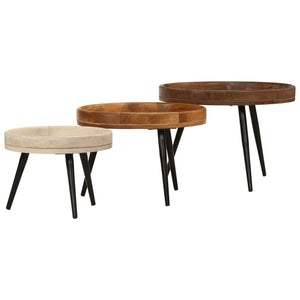 vidaXL Round Coffee Tables 3 pcs Solid Wood Mango