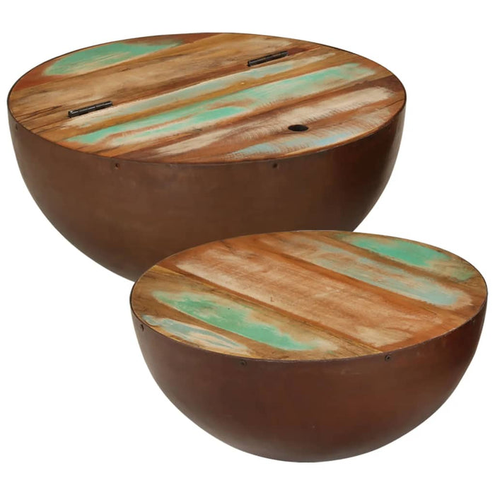 vidaXL Bowl-shaped Coffee Tables 2 pcs Solid Wood Reclaimed