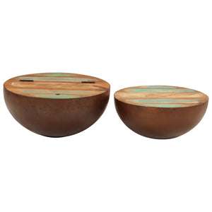 vidaXL Bowl-shaped Coffee Tables 2 pcs Solid Wood Reclaimed