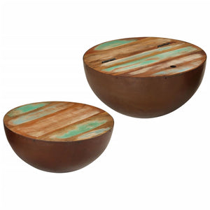 vidaXL Bowl-shaped Coffee Tables 2 pcs Solid Wood Reclaimed