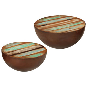 vidaXL Bowl-shaped Coffee Tables 2 pcs Solid Wood Reclaimed