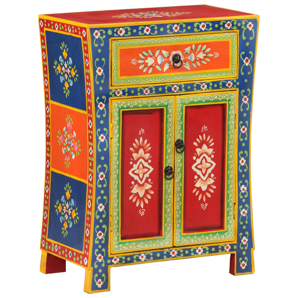 vidaXL Hand Painted Sideboard 54x30x74 cm Solid Wood Mango