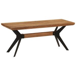 vidaXL Dining Bench 110x40x46 cm Solid Wood Acacia and Steel