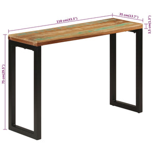 vidaXL Console Table 110x35x75 cm Solid Wood Reclaimed