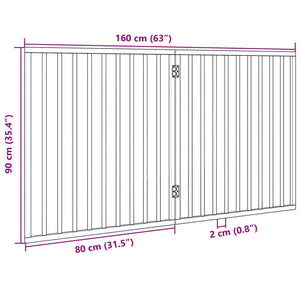 vidaXL Dog Gate Foldable 2 Panels 160 cm Poplar Wood