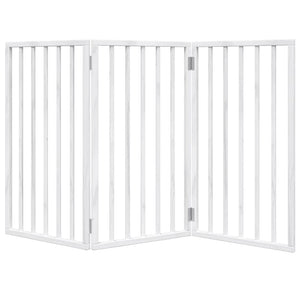 vidaXL Dog Gate Foldable 3 Panels White 150 cm Poplar Wood