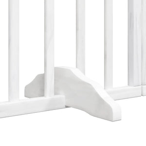 vidaXL Dog Gate with Door Foldable 6 Panels White 300 cm Poplar Wood