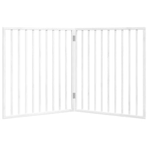 vidaXL Dog Gate Foldable 2 Panels White 160 cm Poplar Wood