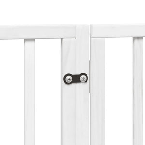 vidaXL Dog Gate with Door Foldable 4 Panels White 320 cm Poplar Wood