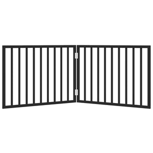 vidaXL Dog Gate Foldable 2 Panels Black 160 cm Poplar Wood