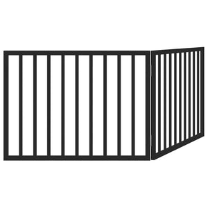 vidaXL Dog Gate Foldable 2 Panels Black 160 cm Poplar Wood