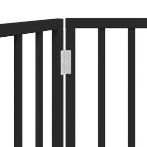 vidaXL Dog Gate Foldable 2 Panels Black 160 cm Poplar Wood