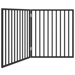 vidaXL Dog Gate Foldable 2 Panels Black 160 cm Poplar Wood