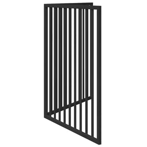 vidaXL Dog Gate Foldable 2 Panels Black 160 cm Poplar Wood