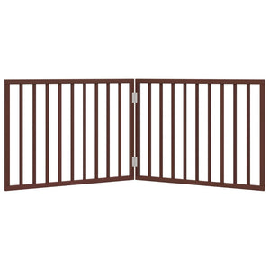 vidaXL Dog Gate Foldable 2 Panels Brown 160 cm Poplar Wood