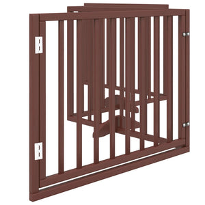 vidaXL Dog Gate with Door Foldable 4 Panels Brown 320 cm Poplar Wood