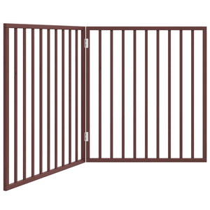 vidaXL Dog Gate Foldable 2 Panels Brown 160 cm Poplar Wood