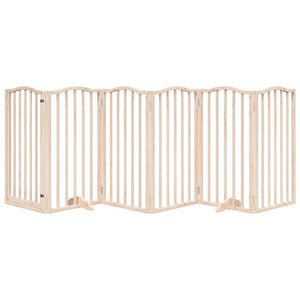 vidaXL Dog Gate with Door Foldable 6 Panels 300 cm Poplar Wood