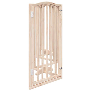 vidaXL Dog Gate with Door Foldable 6 Panels 300 cm Poplar Wood