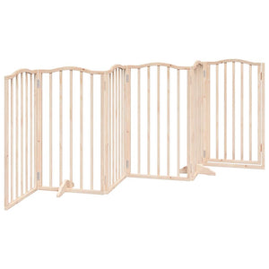 vidaXL Dog Gate with Door Foldable 6 Panels 300 cm Poplar Wood